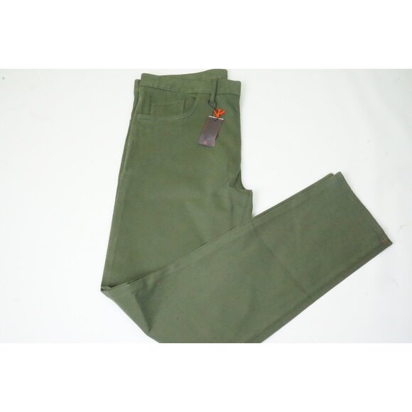 Isaia Napoli Cashmere Blend Olive Green Comfort Project Pants Sz 52 Brand New